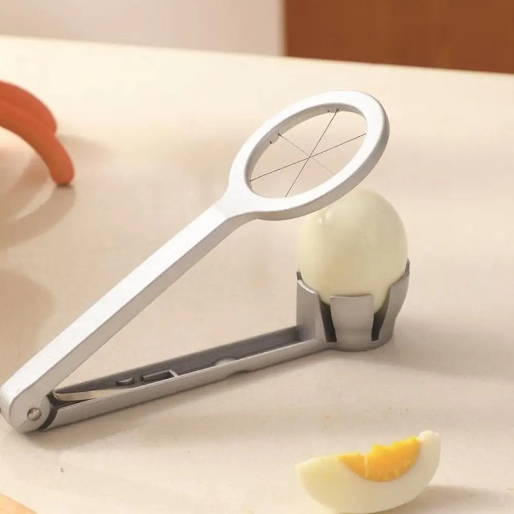 Practical Aluminum Alloy Manual Egg Cutter Portable Preserved Egg Splitter Non-slip Section Divider Food Splitter Hotel egg cutter