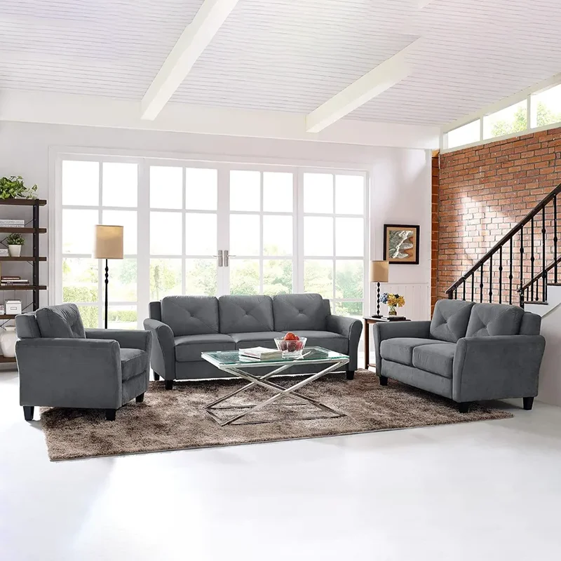 

Living Room Sofa, Cushioned Backrest Loveseat&3-seater Sofa Armchair Sectional Recliner Sofa Couch Luxury Bedroom Set Furniture