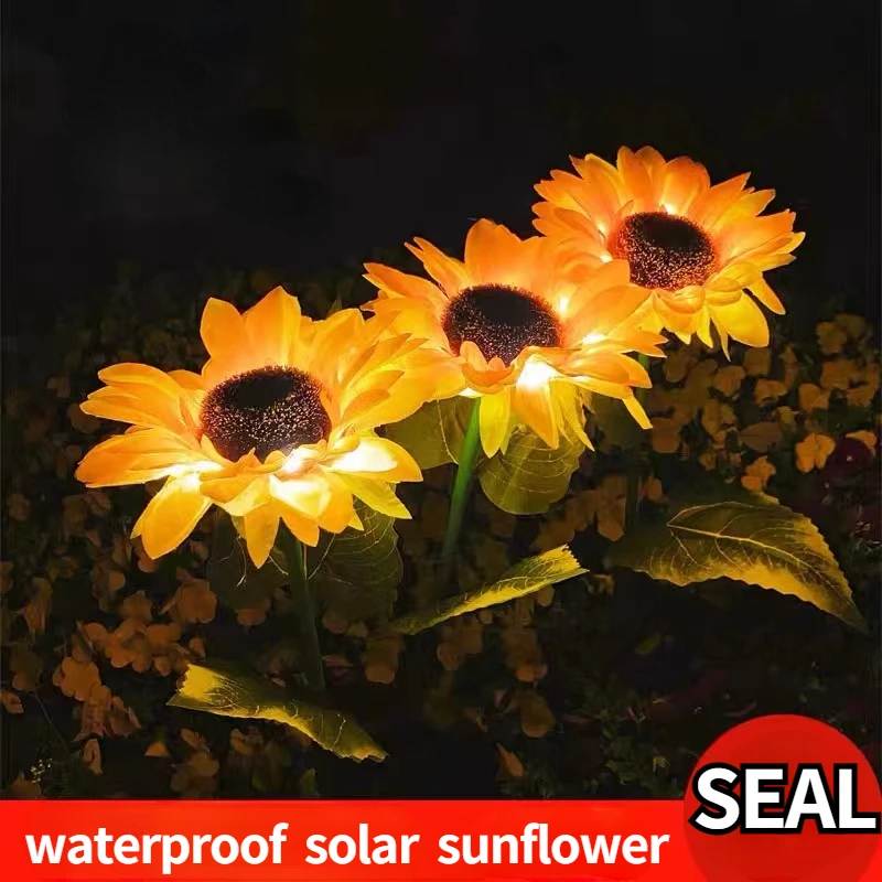 

Sunflower LED Solar Lamp Outdoor Waterproof Garden Solar decorative simulation Lawn Light for Landscape Courtyard Path Backyard