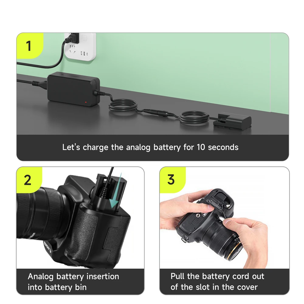 Alimentatore Fittizio LP-E6N Per Fotocamera Canon Con Ingresso USB Tipo C - Kit Con Adattatore Per Alimentazione Continua, Ideale Per 5D, 6D, 7D, R5, R6, R7 E Modelli R - 5