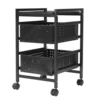2-Tier File Storage Cart Tool Box Organizer Rolling Cart Office Furniture Wood Storage Dresser Free Standing File Cabinet 6
