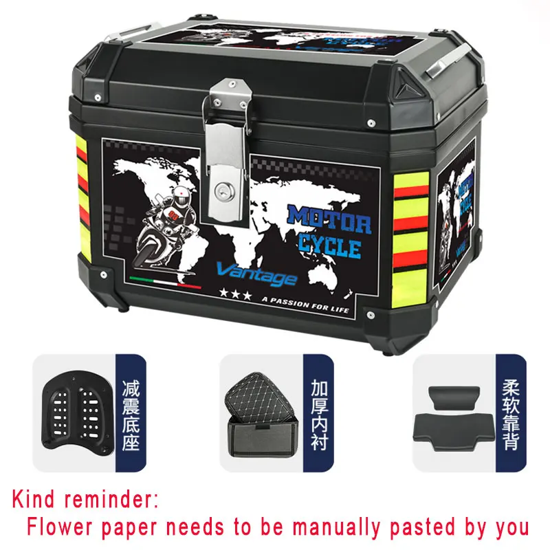 Big Motorcycle Trunk Waterproof Motorcycle Tail Bag 48L Rear Box 오토바이 리어백 Motorcycle Accessories Abs Box 5