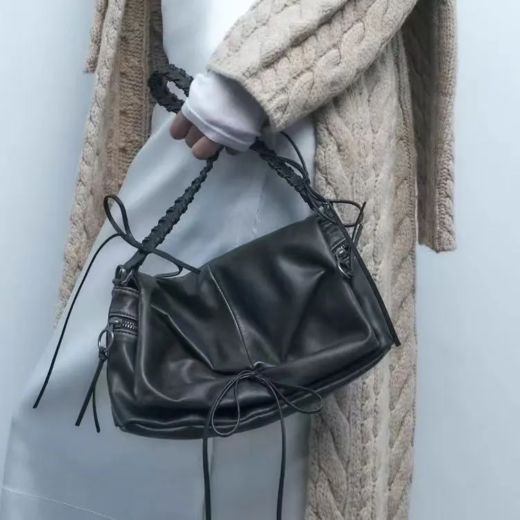 New Fashion Sling Shoulder Bag Trend PU Leather Messenger Handbags Solid Color Leisure Stylish Crossbody Bags For Women Girls