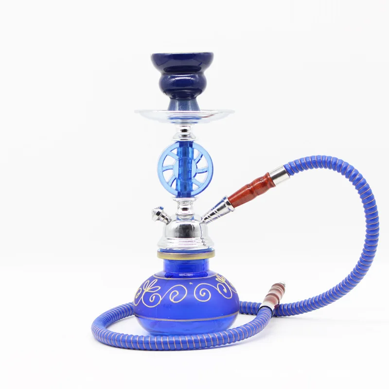 Single Tube Shisha Hookah Glass Metal Made Shisha Water Pipes Hookah Private Use High Quality