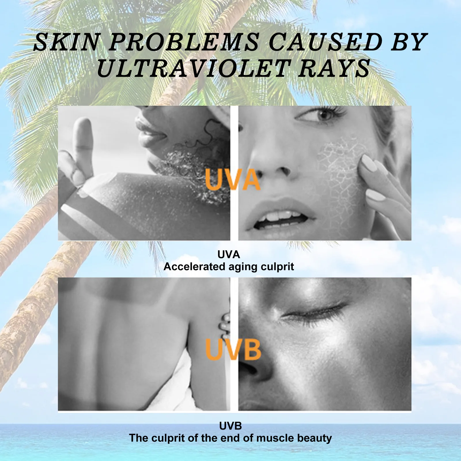 Hyaluronic Acid Watery Sun Gel Summer Outdoor Moisturizing Refreshing Non Greasy UV Resistant Gel Sunscreen Protection Cosmetics