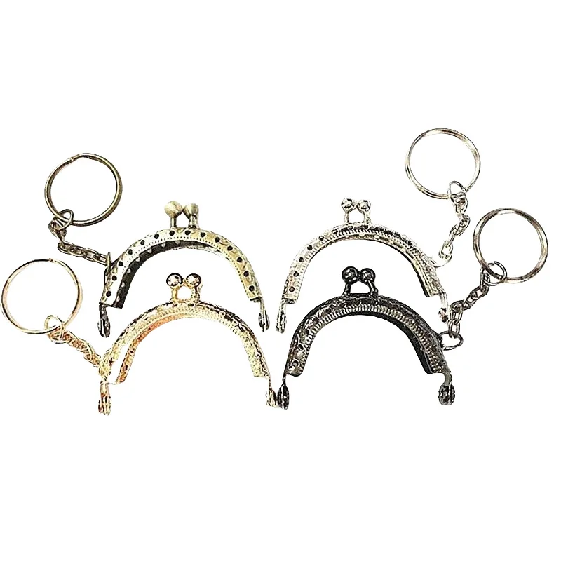 

DIY Jewelry 5cm Semi-circular Embossed With Keyring Mini Pendant Accessories Hardware Mouth Gold In Stock
