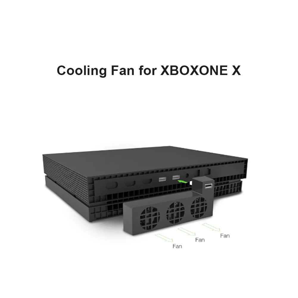 Temperature Control USB Cooling Fan Replacement for Xbox One X Game Console System External 3 Fans Smart Cooler