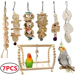 Bird Enrichment Toy Set with Swing, Chew, and Climb Accessories (G)