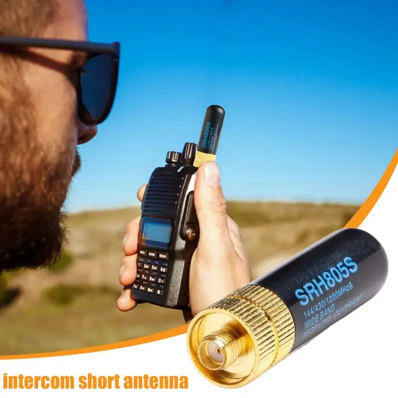 Short Walkie Talkie Antenna Walkie Talkie Radio Antenna Female Short Antenna Double Band High Gain Long Range Short Stubby