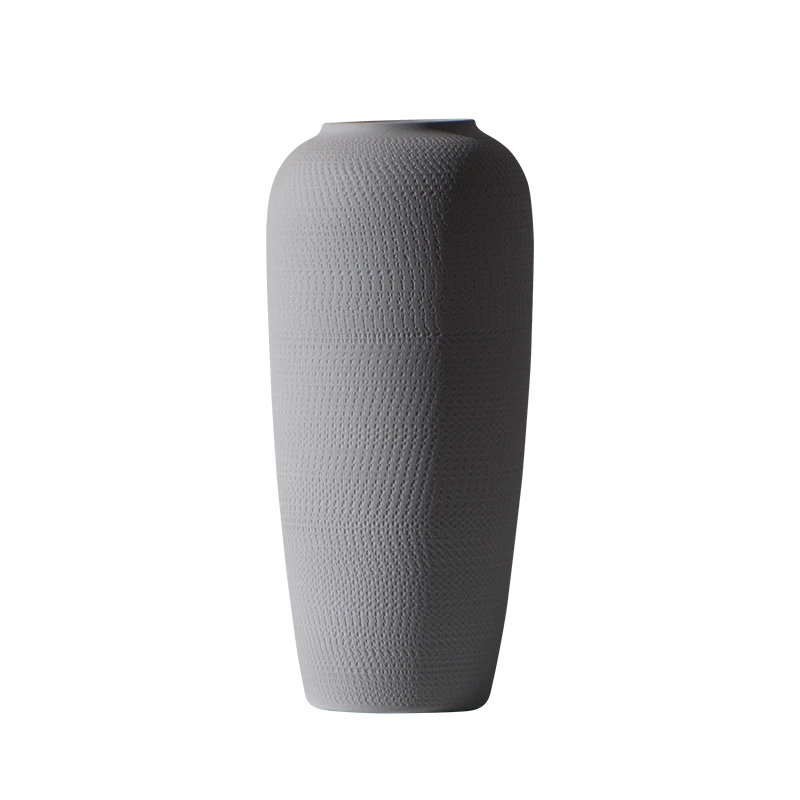

Gray Porcelain Vase for Home Decor Ceramic good quality Wholesale Cheap Simple Decoration Flower Vase Set Tabletop Vase