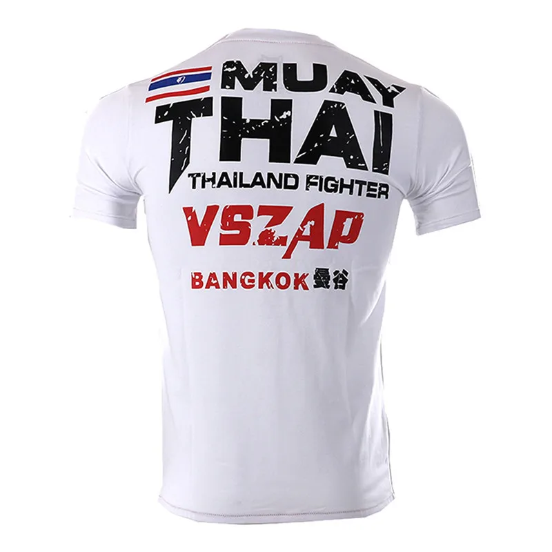 VSZAP-Thai Boxing MMA T Shirt for Men Gym Tee Shirt Fighting Martial Arts Fitness Training Wolf Muay Thai Sports Apparel Mens T Shirt