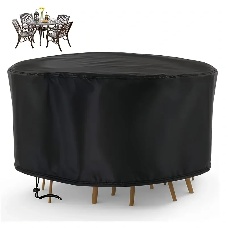 Durable Waterproof Outdoor Furniture Cover - UV & Wind Resistant, Dustproof Protector in Black