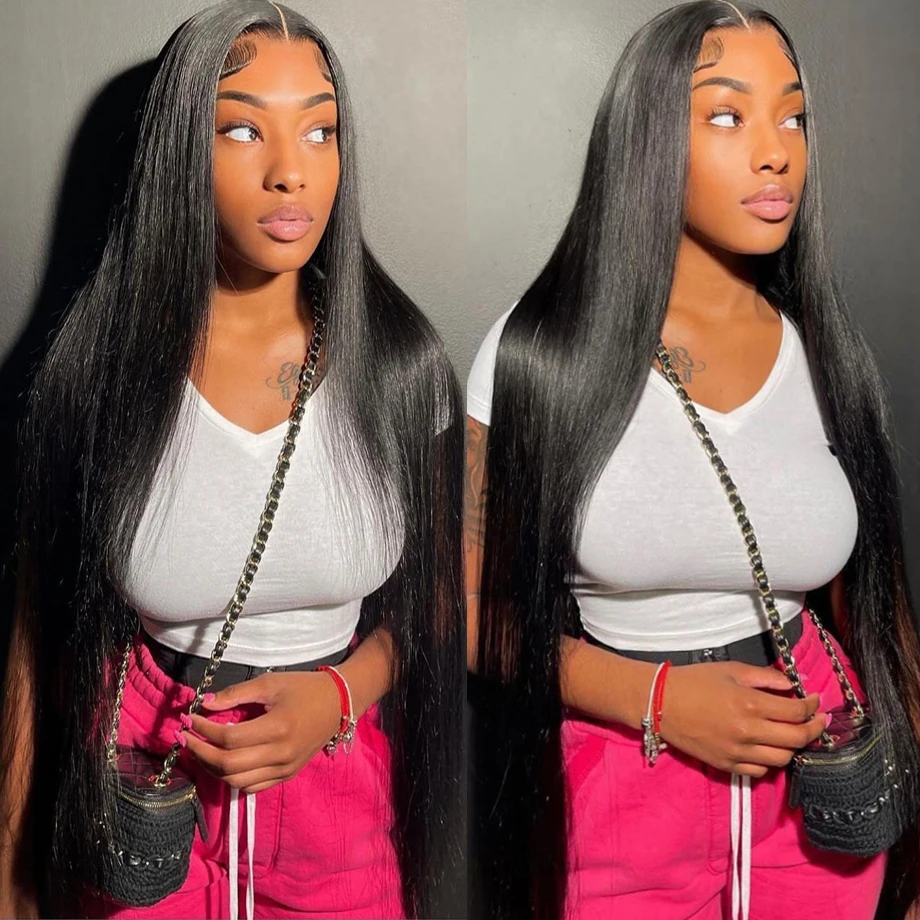 

Straight Human Hair Pre Plucked Pre 13x6 Transparent Lace Human Hair for Women Brazilian 280% Density Natural black for Women