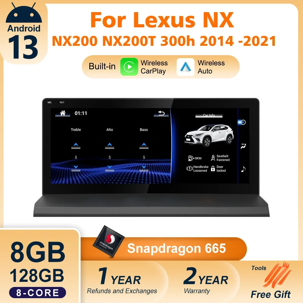 

Nunoo Android CarPlay Auto Radio For Lexus NX NX200 NX200T NX300h 2014-2021 Multimedia Navigation GPS DSP 4G WiFi Netflix