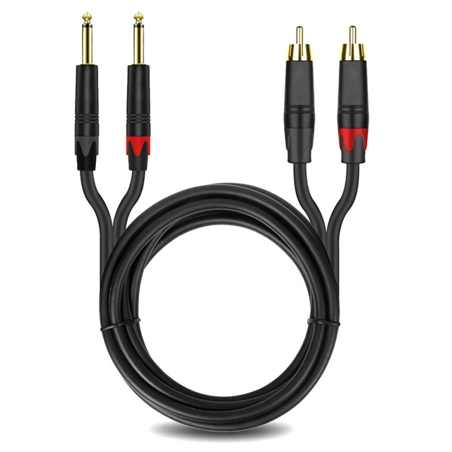 1Pc Dual 1/4 inch 6.35mm to Dual RCA Jack Cable Stereo AUX Audio Cable  Convertor Adapter Cable Cords For Music Amplifier Line - AliExpress