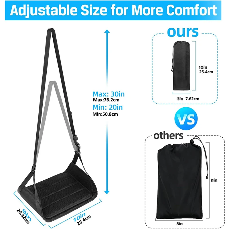 Newest Airplane Foot Hammock Airline Foot Rest With Removable Pad Adjustable Strap Foot Hammock With Menory Foam For Travel 5