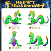 14Ft Long Huge Halloween Inflatable Green Dragon Inflatables Toys with LED Lights for Yard Lawn Halloween Outdoor Decoration 2