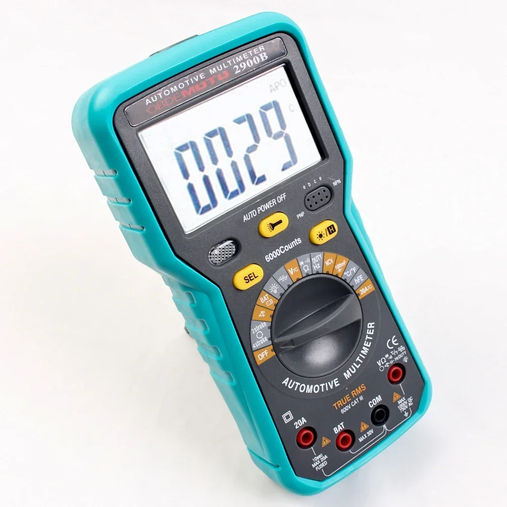 OBDEMOTO-2900B/MST-2900B 디지털 자동차 멀티미터 6000 카운트 TRMS AC/DC 전압 전류 저항 회전각 회전 속도