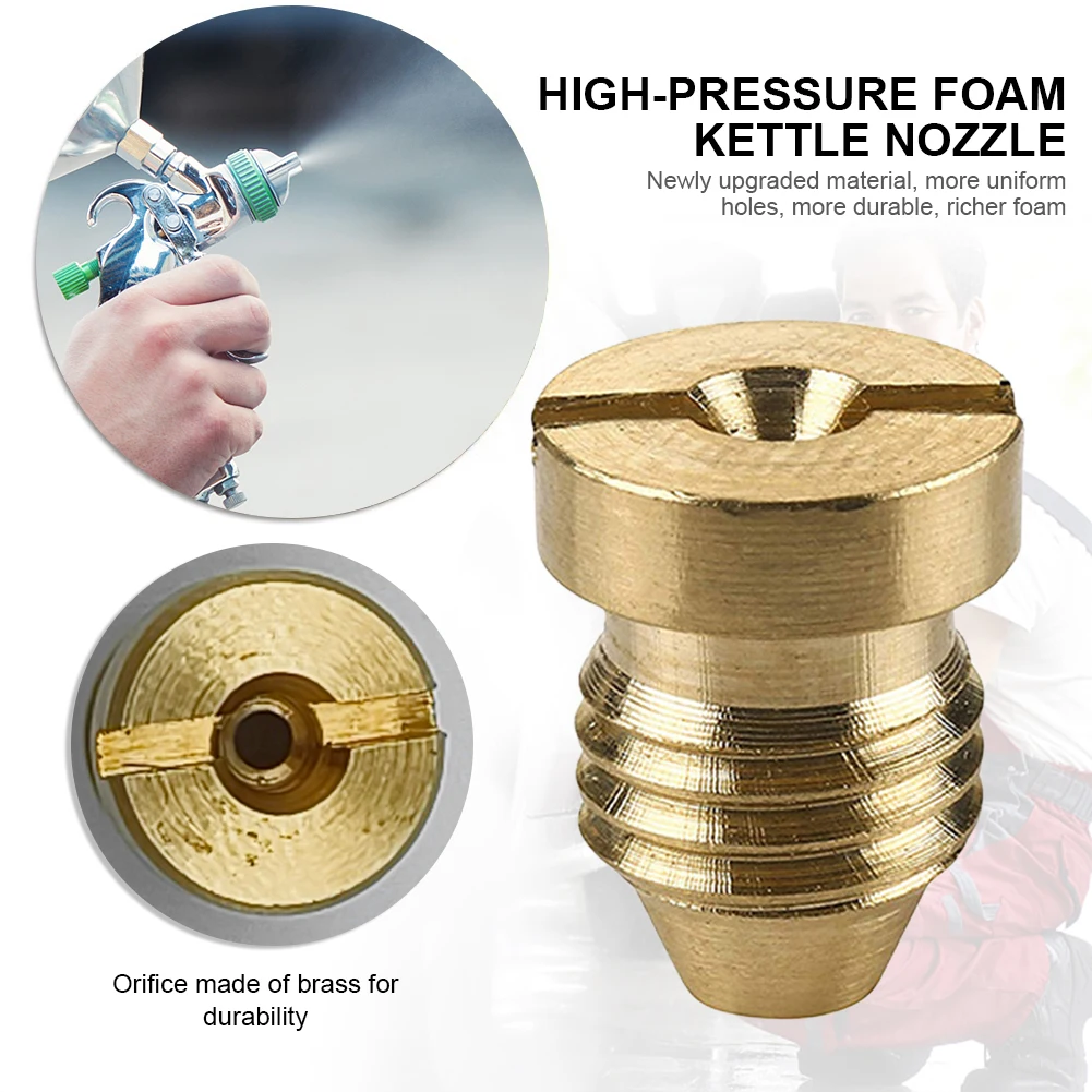 Foam Cannon Orifice Nozzle Tips Car Wash Nozzle Copper Foam Pot Nozzle 1.0/1.1/1.15mm Foam Orifice Nozzle Car Wash Cleaning Tool 3