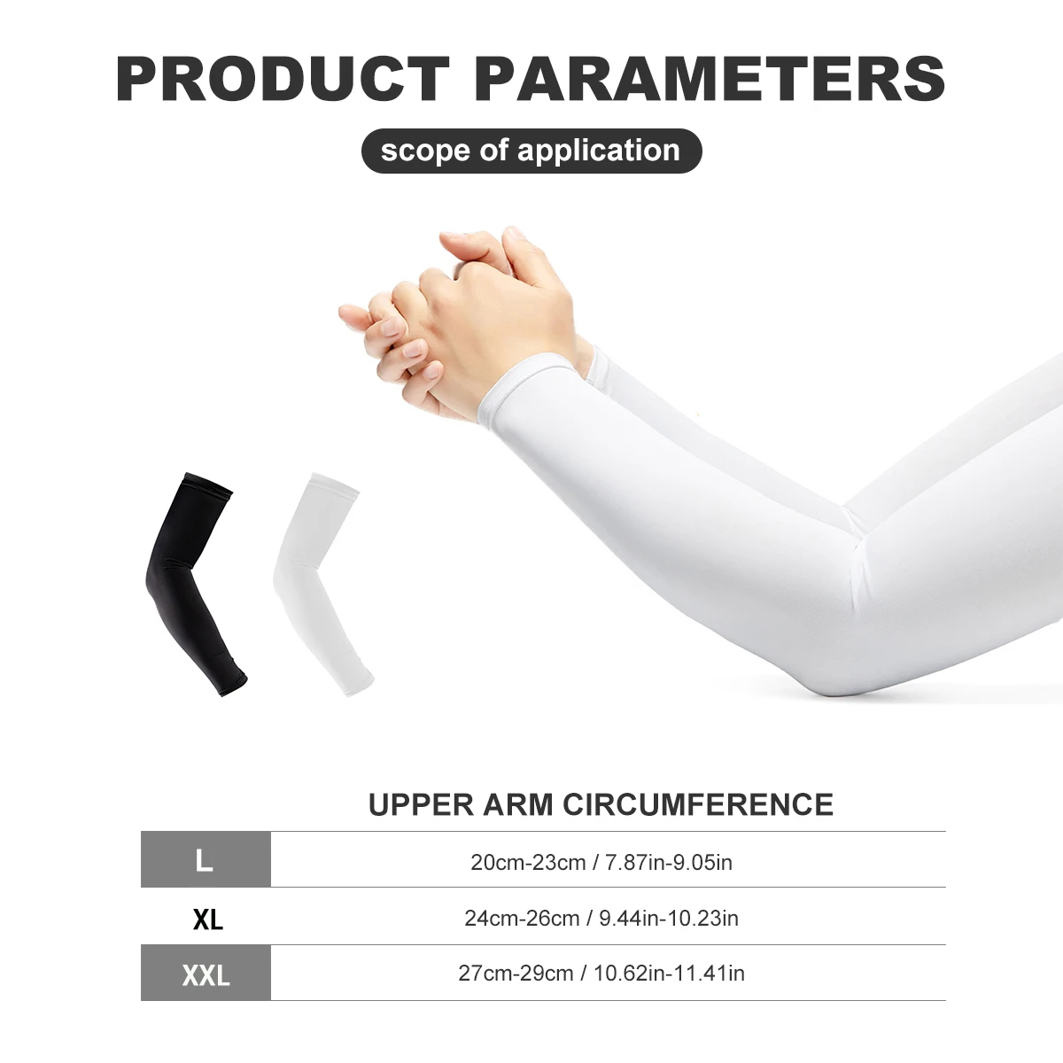 A pair of Outdoor Sports Ice Silk Sun Protection Fitness Cycling Quick-drying Breathable Ice Sleeves for Cycling and Fishing