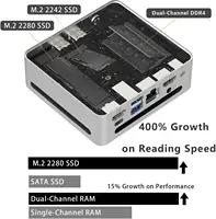GenMachine AMD Mini PC Aluminum alloy Ryzen3 5300U Ryzen5 5500U Ryzen7 5825U Windows 11 NUC Wifi6 HDMI pc gamer computer 2