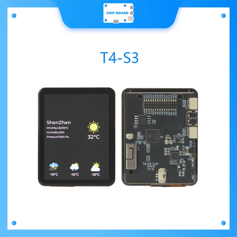 

T4-S3 ESP32-S3 2.41-inch AMOLED Touch Display Development Board RGB Screen Dual-Core LX7 Microprocessor WIFI Bluetooth