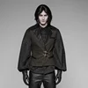 PUNK RAVE New Steampunk Black Brown Striped Men's Waistcoat Gothic Leather Decoration Retro Palace Men Vest Emo Visual Kei 3