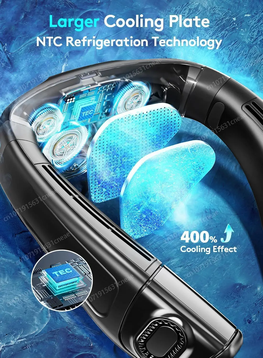 2026 New Neck Air Conditioner Portable Neck Fan Rechargeable Semiconductor Cooling Bladeless Fan Outdoor Fan Wearable Cooler 2