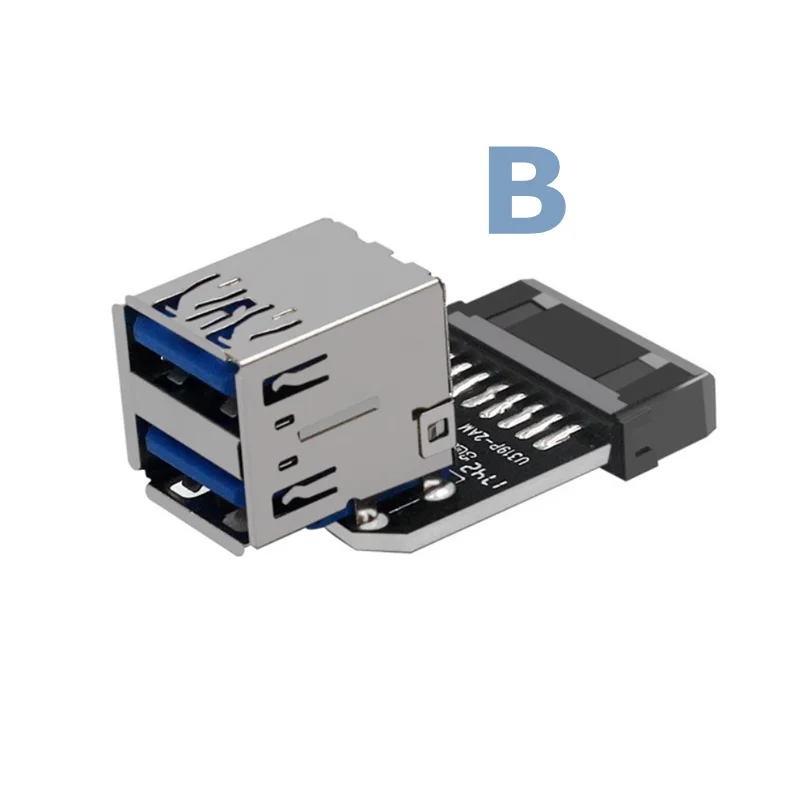 Adattatore USB 3.0 Da 19 Pin A Doppia Porta USB Tipo A Per Scheda Madre PC - 5 Gbps - 3