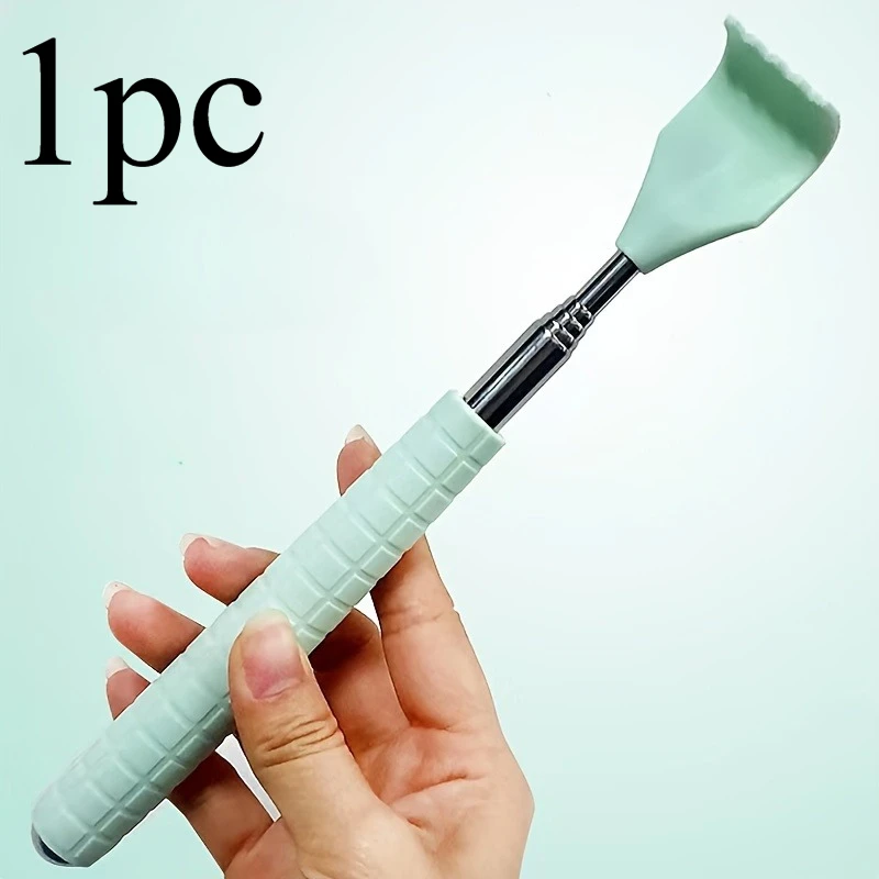 Extendable Back Scratcher, Stainless Steel Portable Telescopic Rubber Handle Back Scratchers，Portable Acupoint Massager scalable