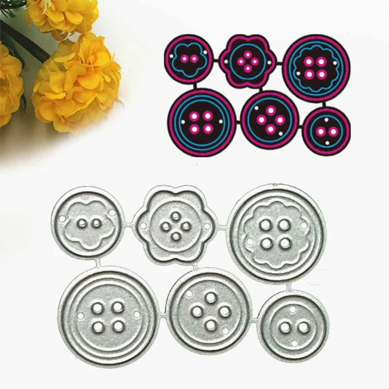 Metal Cutting Dies Craft Stencil Embossing Cutting Die Cutting Dies Button Cutting Dies Metal Stencil Template Mold Carbon Steel Mould Embossing Craft Decoration for Home School Supplies