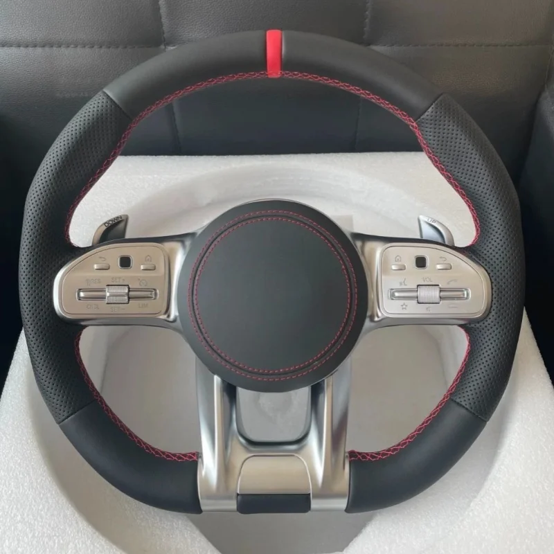 메르세데스 벤츠 A35 A45 C63 C43 E53 E63 G63 G500 G55 AMG GT S63 GLE63 GLA45 W223용 카본 파이버 스티어링 휠 AA