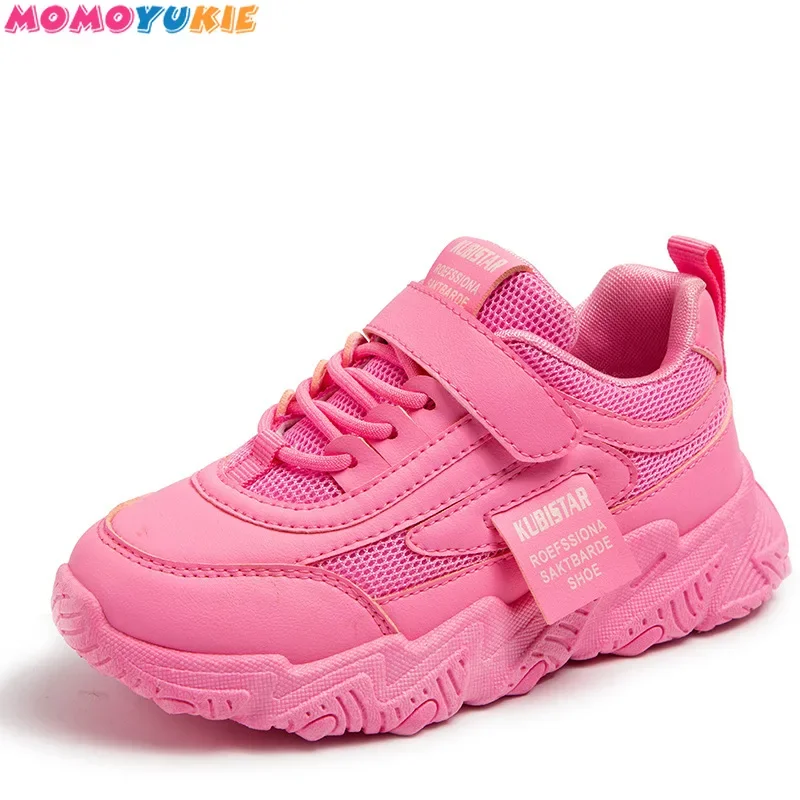 Spring New Kids Sneakers shoes PU Girls Casual Mesh Solid Pink Light Boys White Hook & Loop Children Non-slip Sports Shoe sports shoes,kids sneakers,kids shoes,kids sports shoes