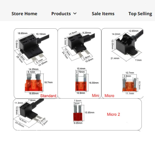 Car fuse holder 12V 24V add-a-circuit tap adapter with 10A fuse