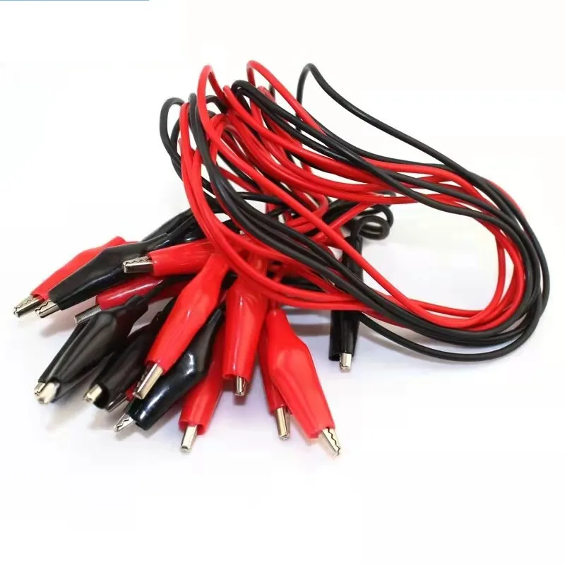 Electrical Alligator Clips Cable Jumper Wire 1PCS 1M DIY Test Leads Double-ended Crocodile Test Clips Cords Roach For Multimete alligator clips