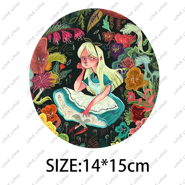 Alice in Wonderland Disney Cartoon Stickers TransfersThermal Transfer for Clothes Ironon Easy