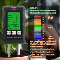 Digital 6 in 1 Soil PH Meter Fertility Soil Moisture Sunlight Ambient Humidity Temp Tester Monitor Detector Garden Soli Analyzer 5