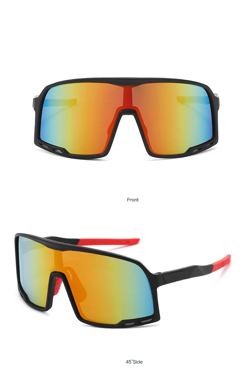 Modische bunte einteilige Sport-Sonnenbrille für Männer und Frauen, Wanderbrille, Outdoor, Skifahren, Radfahren, winddichte Brille 9321 – Detail 13