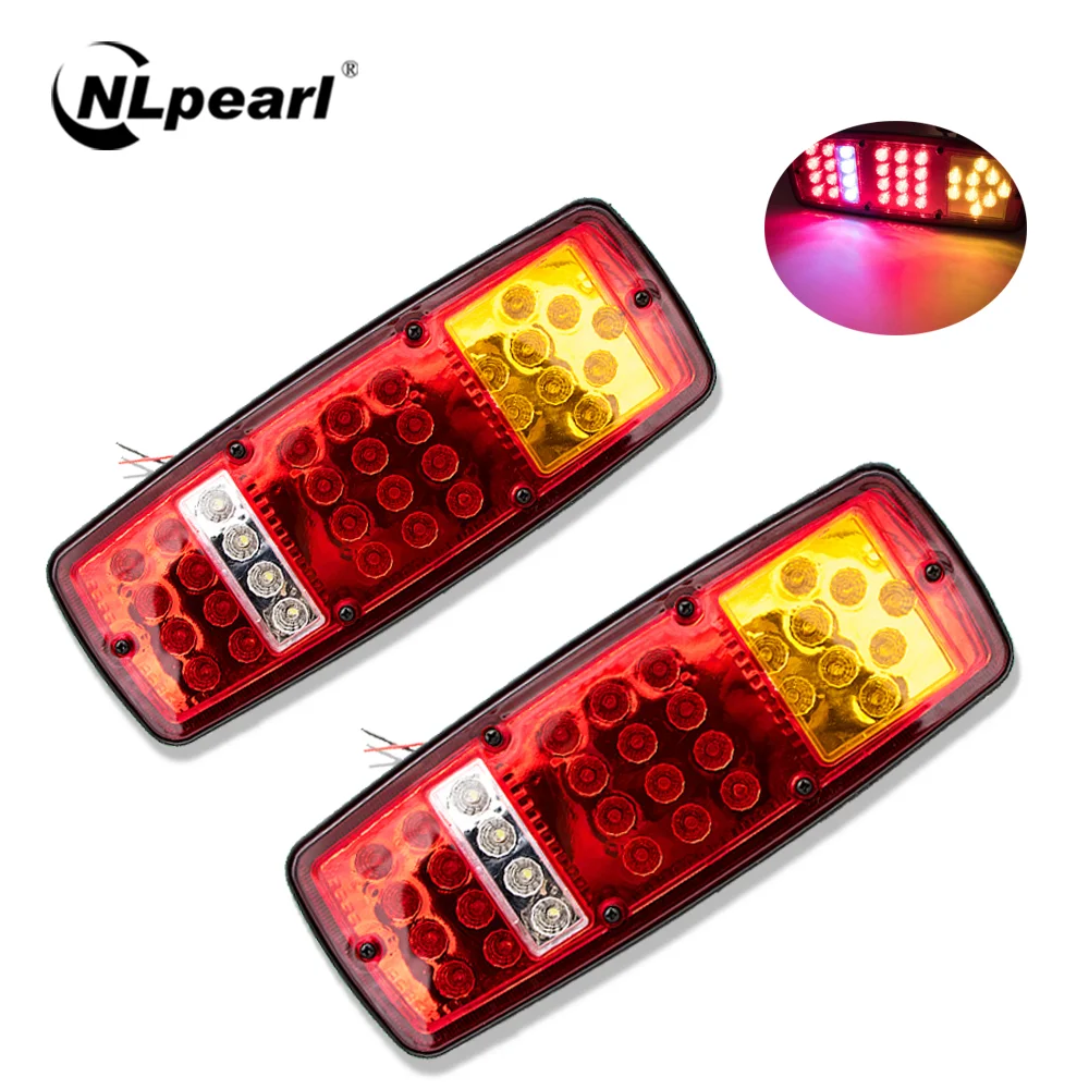 Nlpearl 2x Durable Waterproof Led Tail Light For Truck Trailer Atv Caravan Rear Brake Light Stop