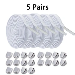 Versatile No - Tie Elastic Shoelaces (White - 5 Pair)