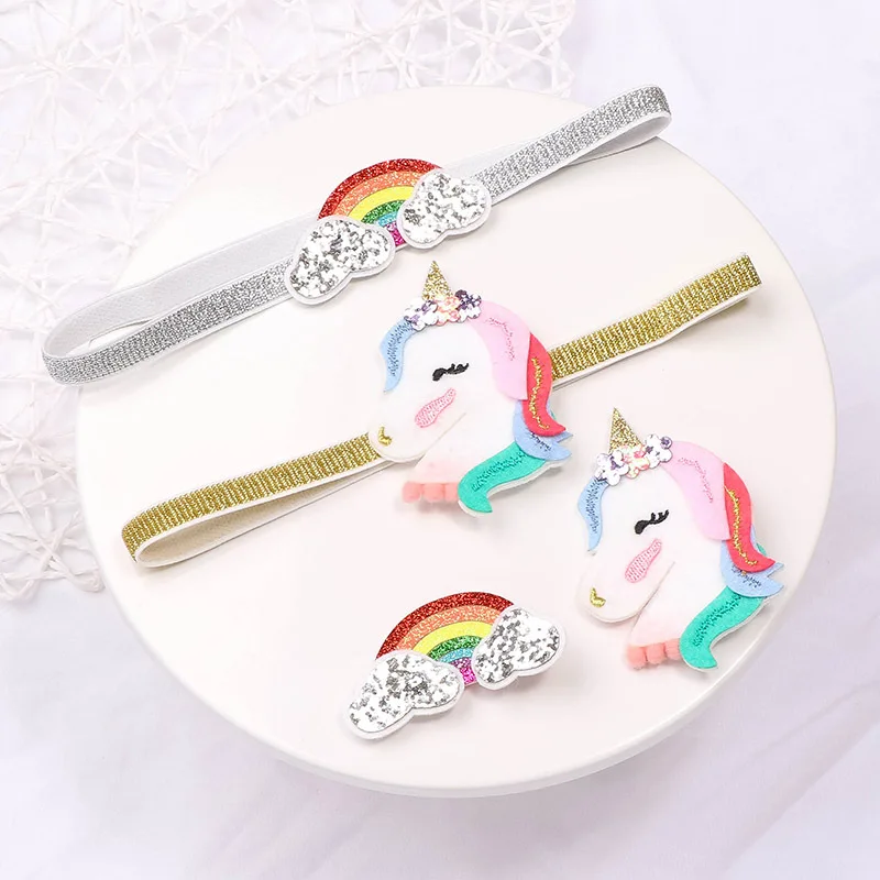 1PC Cute Unicorn Baby Headband Soft Adjustable Headwear for Girls Infant Princess Hair Accessories Party Favor Baby Hairband