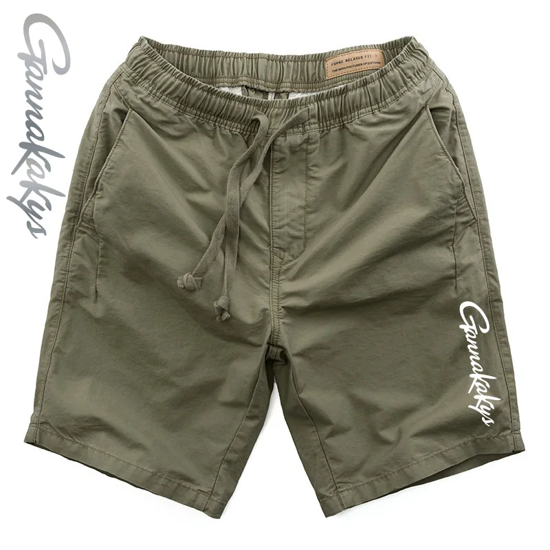 Outdoor Fishing Pants Men's Summer Lightweight Drawstring Solid Color Breathable Sports Shorts Beach Men's Shorts