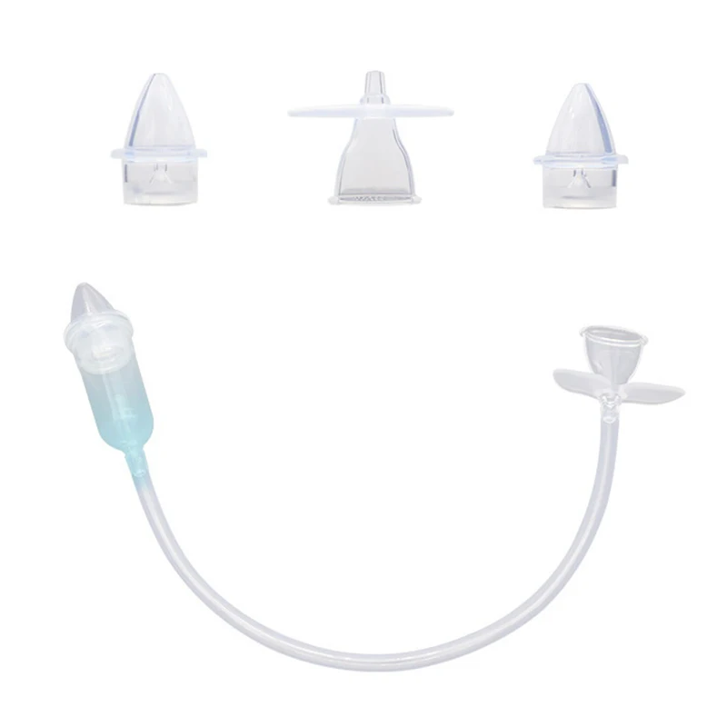 1Set New Absorption Silicone Safe Soft Tip Newborn Baby Nose Cleaner Sniffling Device Infant Vacuum Suction Nasal Aspirator baby nose cleaning tools