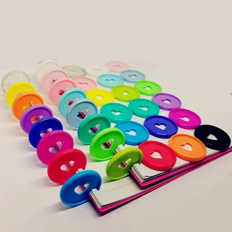 100PCS35MM 사랑 플라스틱 바인딩 링 루스 리프 버섯 구멍 노트북 바인딩 디스크 메모장 핸드 레저 루스 리프 버클