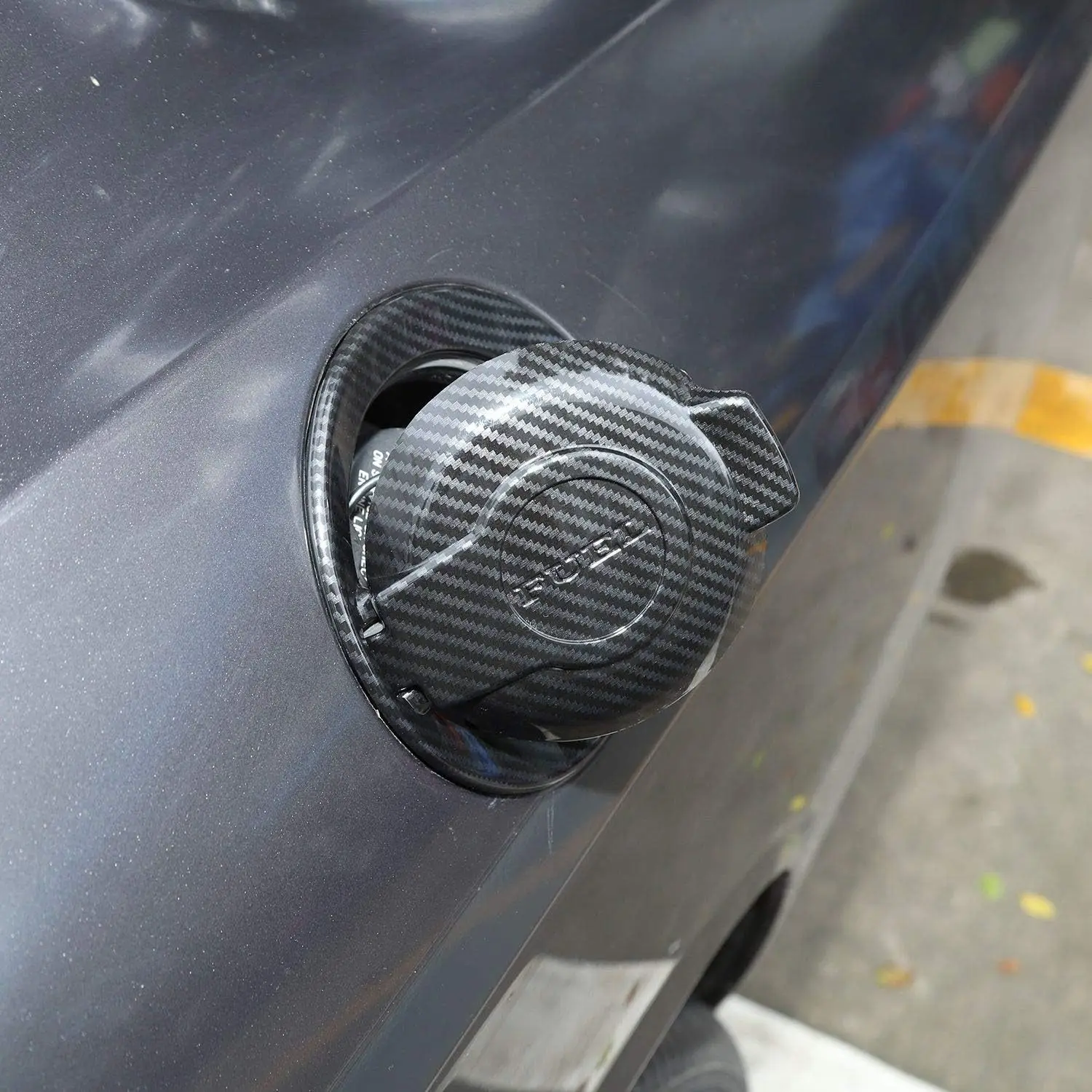 Für Dodge Carbon Kraftstoff Tank Abdeckung Trim Gas Tür Kappe Schutz Für Dodge Challenger 2008-2023 Zubehör – Detail 3