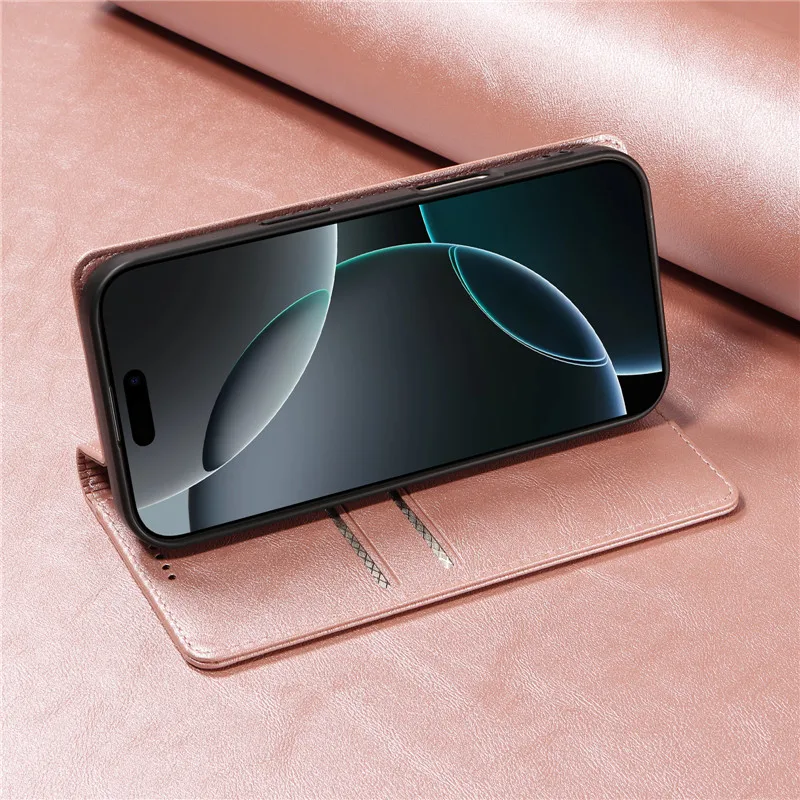 Premium Flip Wallet Case: Double Folding Design with Anti-theft Technology and Magnetic Closure