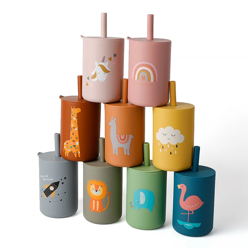 

Sippy Cup Soft Baby Silicone Cup Cartoon Mellow Not Easily Deformed Coffee Cup Seal Silicone Cup Watertight Exquisite Tumbler