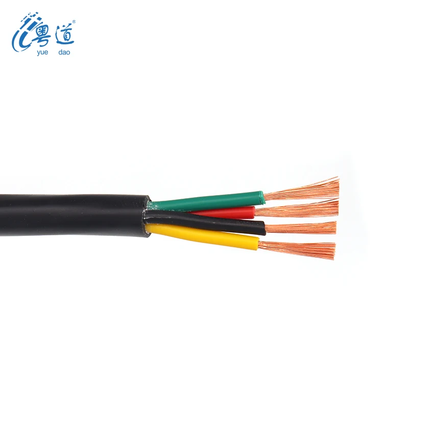 PVC 재킷 외장 PE 절연 구리 코어 베어 4 코어 4x1mm rvv 통신 전원 케이블용, 공장 가격