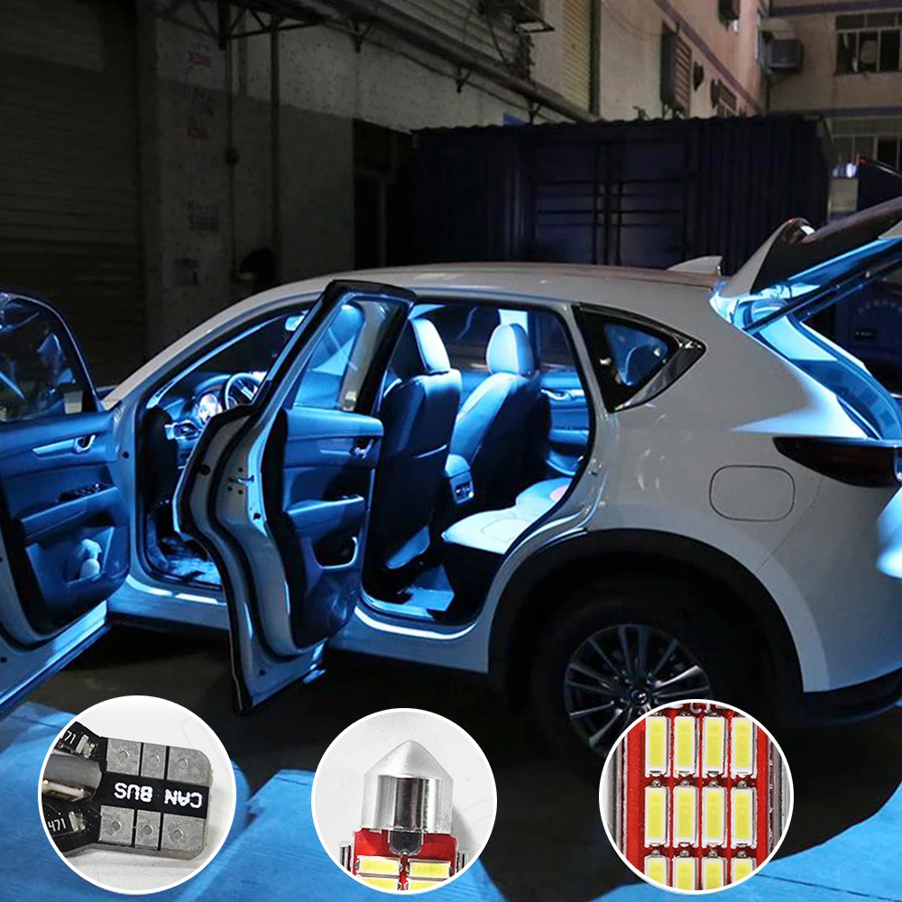 

11Pcs LED Bulb Car Interior Light Kit Dome Reading Lamps Trunk Light For Mazda CX-5 CX5 KE KF 2013 - 2016 2017 2018 2019 2020