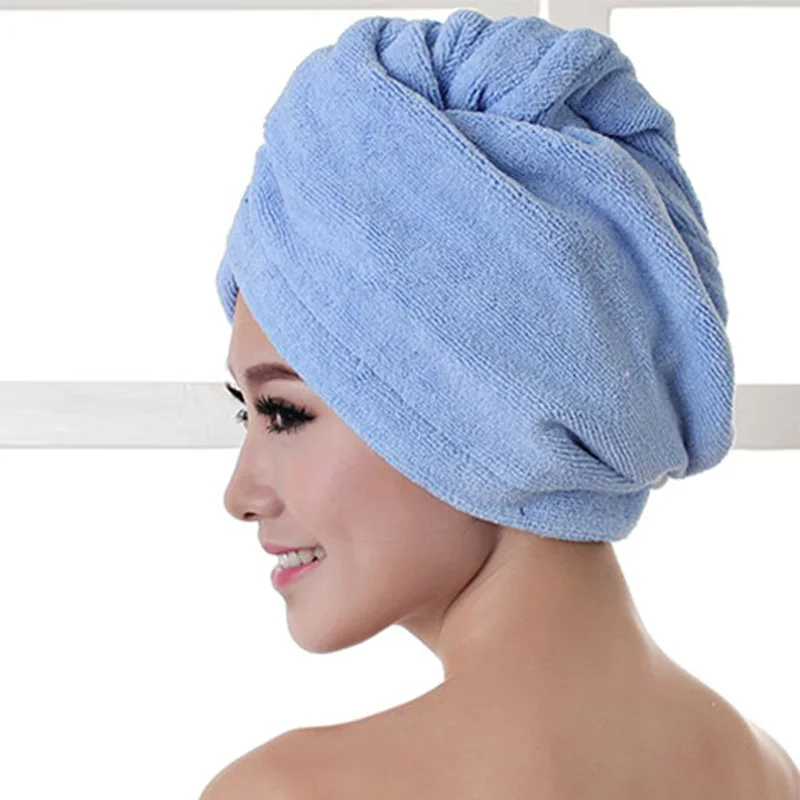 1pcs  Microfibre After Shower Hair Drying Wrap Womens Girls Lady's Towel Quick Dry  Hat Cap Head  Bathing Tools Turban